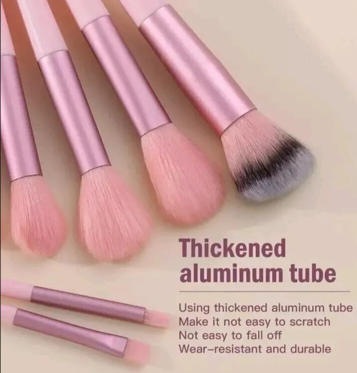 13 Pieces Soft Fluffy Makeup Brush Set - Cosmetics Brush Set - Makeup Brush Kit - Blush and Powder Brushes - Makeup Brushes for Foundation - Pink Color - Without Box