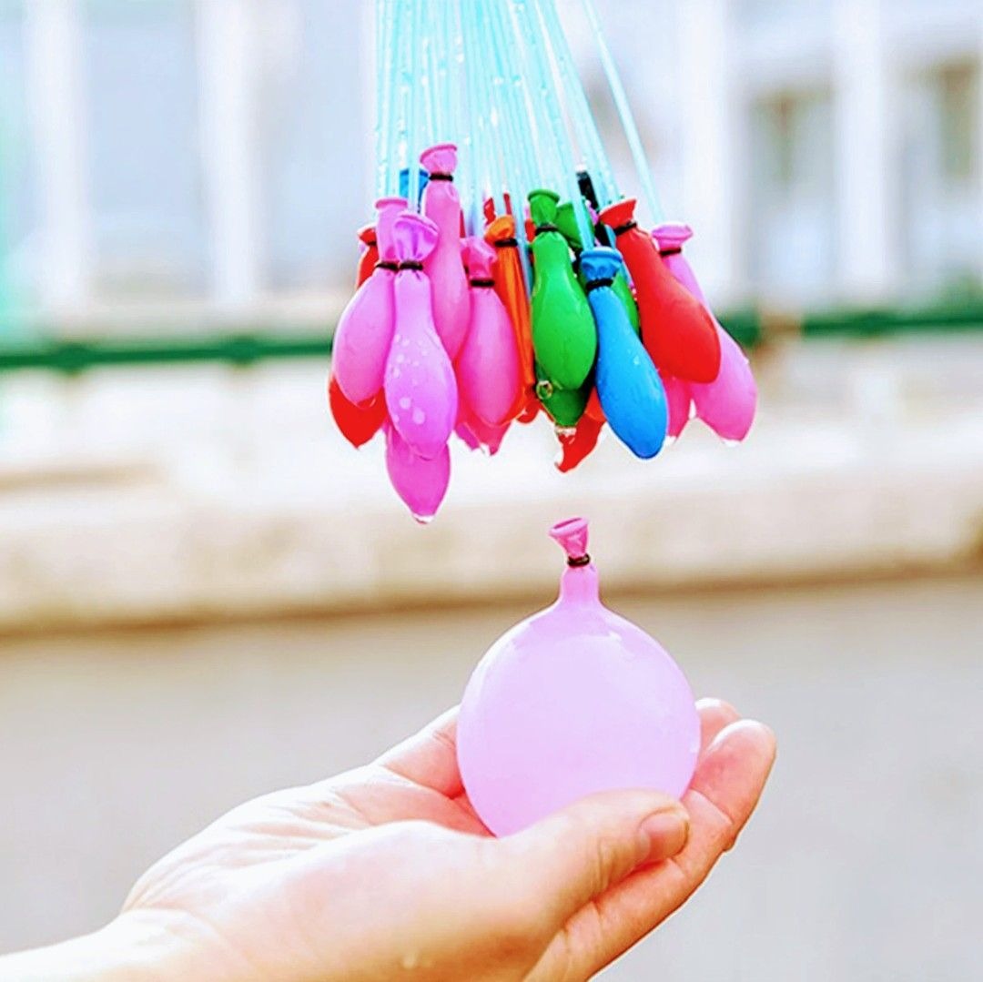 Self-Sealing Water Balloons �111 Pcs | Automatic Fill &amp; Tie Magic Balloons with Universal Tap Adapter | Multicolored for Holi &amp; Summer Fun