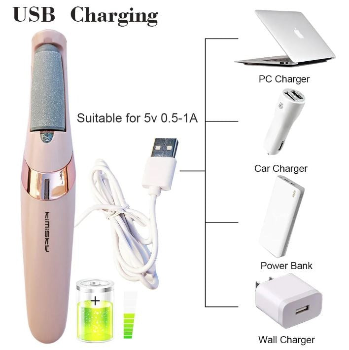 Rechargeable Electric Pedi Foot Filer �Effective Callus Remover for Soft, Smooth Feet