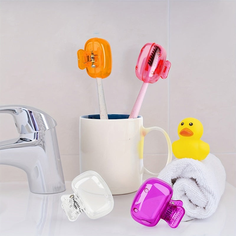 Pack of 10 �Toothbrush Storage Cases in Random Colors �Portable and Hygienic Holders for Travel, Office, School, and Home Use (Random Color)