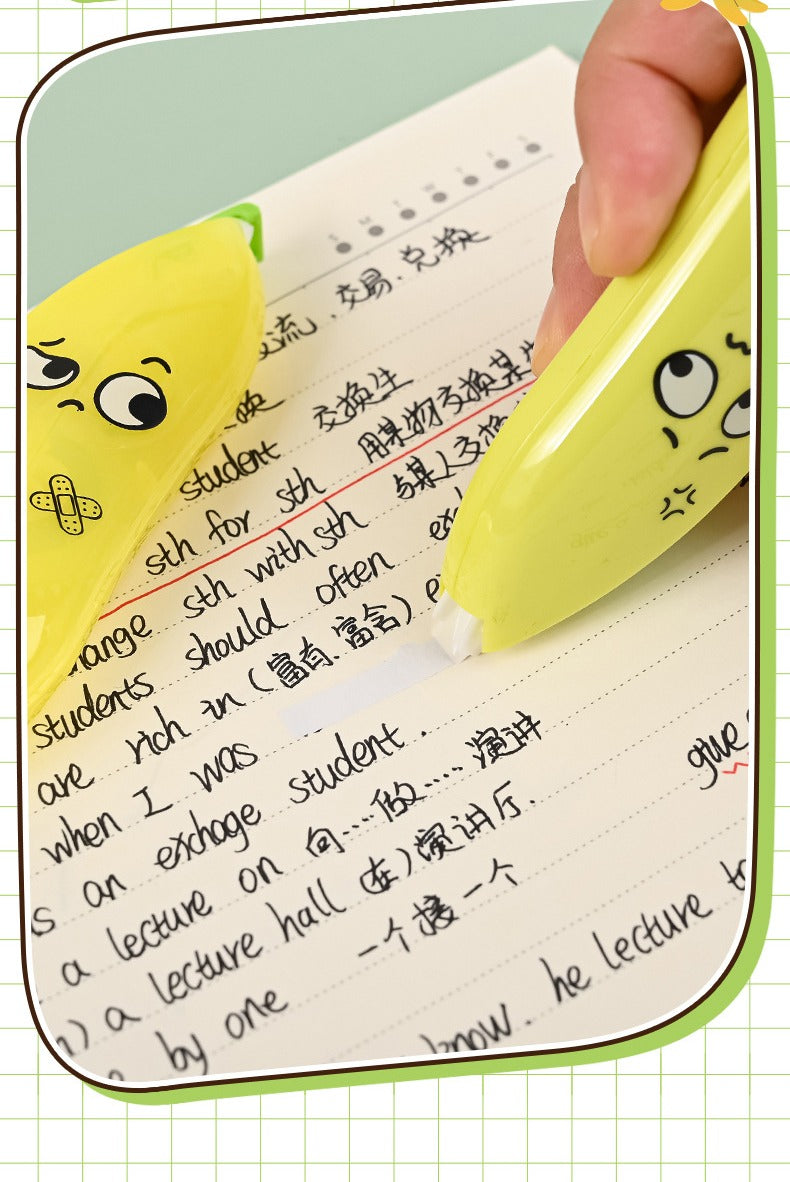 Banana Shaped Correction Tape �Fun &amp; Portable Eraser Tool for Paper, Labels, and More �14cm