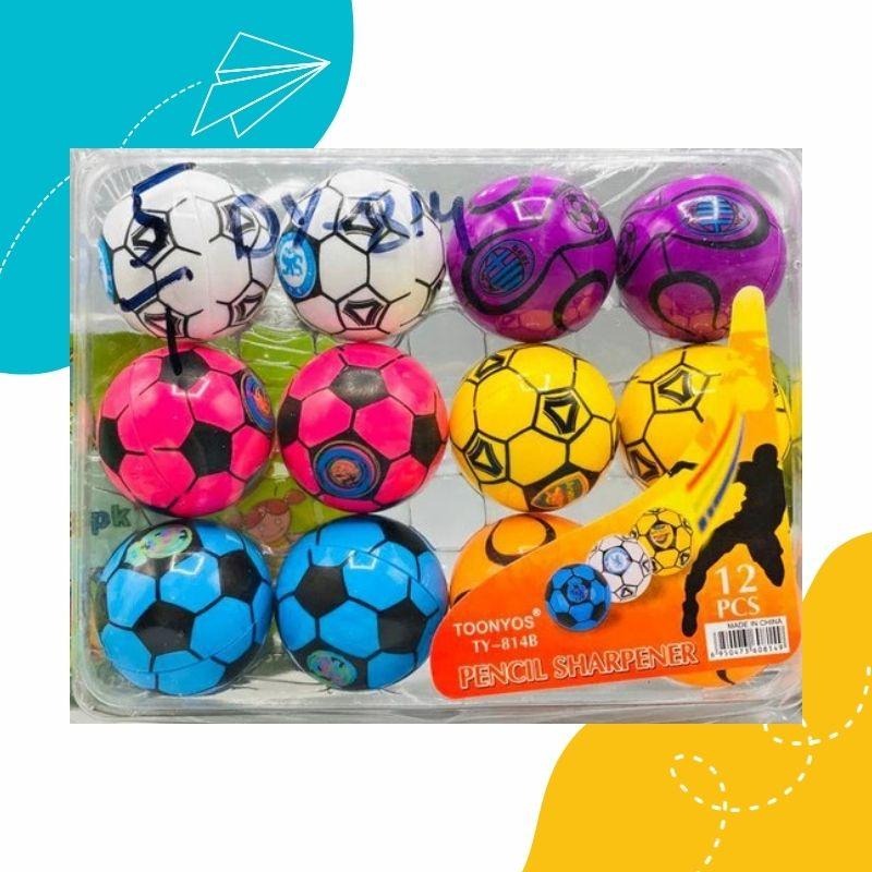 Football Shape Pencil Sharpener Set �Pack of 12 | Fun &amp; Durable Stationery for Kids, Students, and Office Use | Compact &amp; Easy to Use Sharpeners (Random Color)