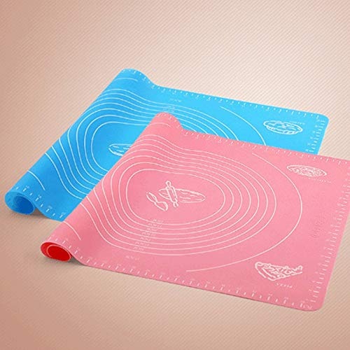 Silicone Pastry Mat �14 Inch Round Non-Stick Baking Mat with Measurements �Food-Grade, Heat-Resistant, Reusable Rolling Surface for Dough, Pizza, Pie, and Fondant (Random Color)