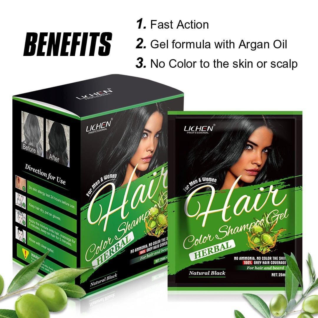 Hair Color Gel �Long-Lasting Natural Hair Dye with Smooth Coverage &amp; Shine 250 ml - Black
