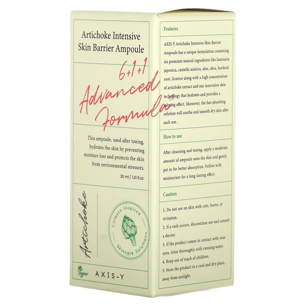AXIS-Y Artichoke Intensive Skin Barrier Ampoule �Hydrating &amp; Barrier-Strengthening Serum | 30ml Skin Care (Original)