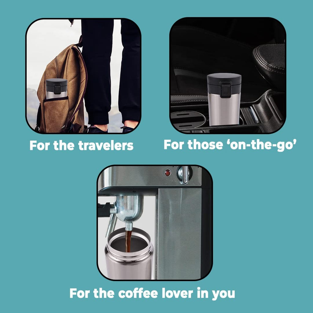 Hot &amp; Cold Stainless Steel Vacuum Flask �380ml | Double Wall Insulated Water Bottle | Leakproof Coffee &amp; Tea Thermos Travel Mug (Random Color)