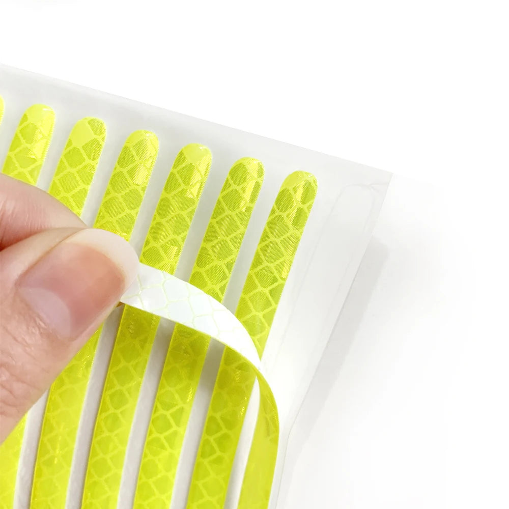 (20pcs) Wheel center reflective stickers Stripe | wheel hub sticker for Car, bicycle, motorcycle | car warning sticker (Random colors)