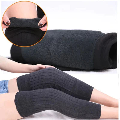 1 Pair Unisex Women Men? Cashmere Wool Knee Brace Pads | Winter Warm Thermal Knee Warmers Velvet Knee Protector (Random Color)