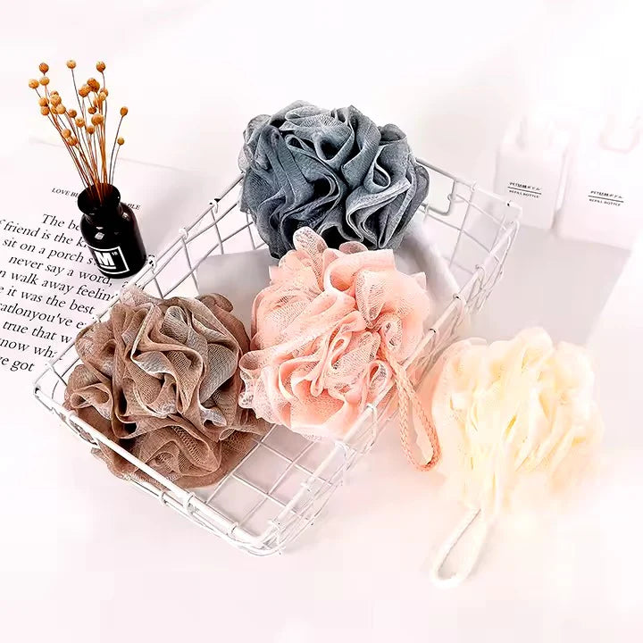 (1 pcs)Soft Mesh Bath Sponge �Exfoliating Body Scrubber Random color - Extra Soft Body Loofah Bath Sponge �Gentle Exfoliating Shower Pouf for Radiant, Smooth Skin �Mesh Shower Scrubber for Men &amp; Women - Random Color