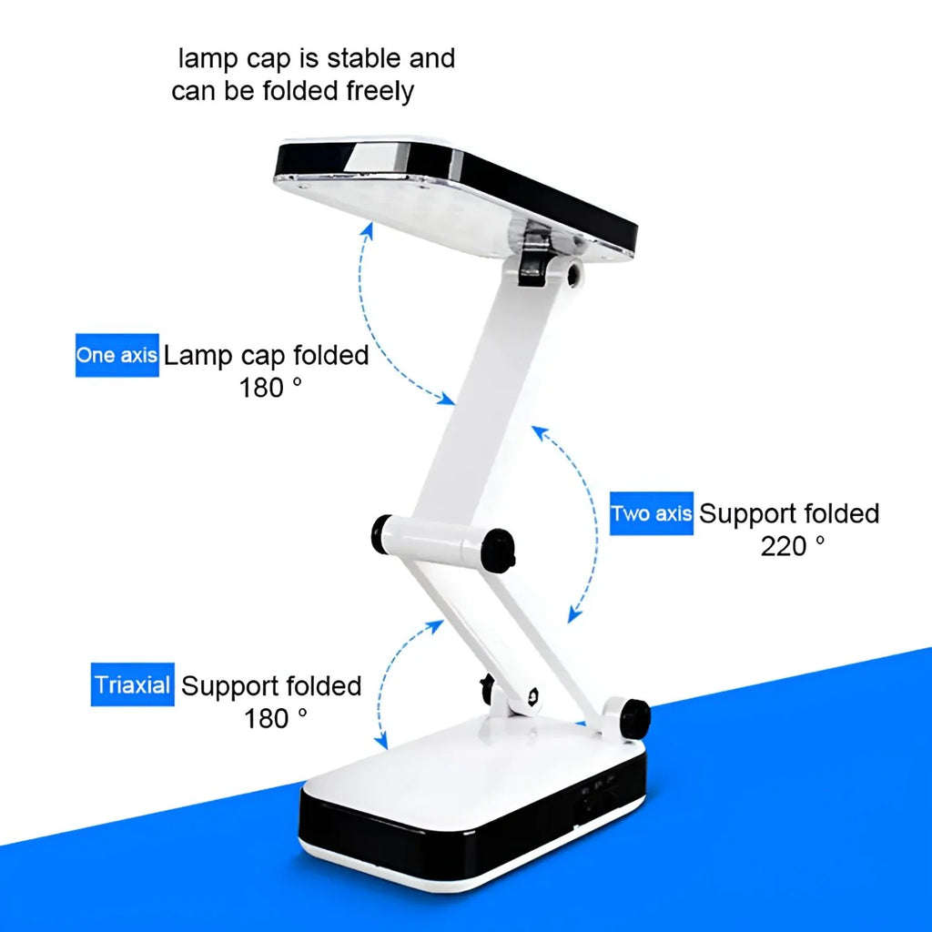 DP LED 666 - Portable Folding LED Desk Lamp with Adjustable Brightness �Travel-Friendly Study &amp; Reading Light