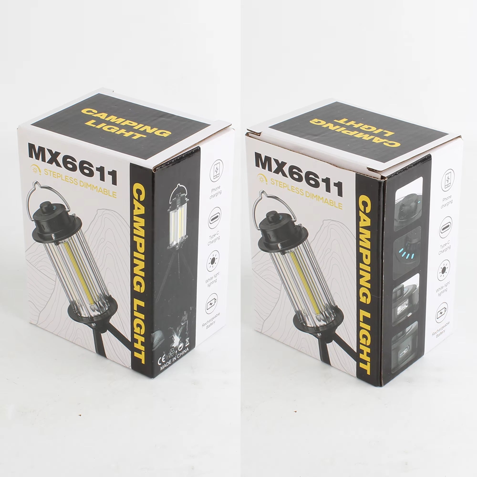 MX6611 Stepless Dimmable LED Camping Light �Portable Rechargeable Outdoor Lantern with Tripod Stand