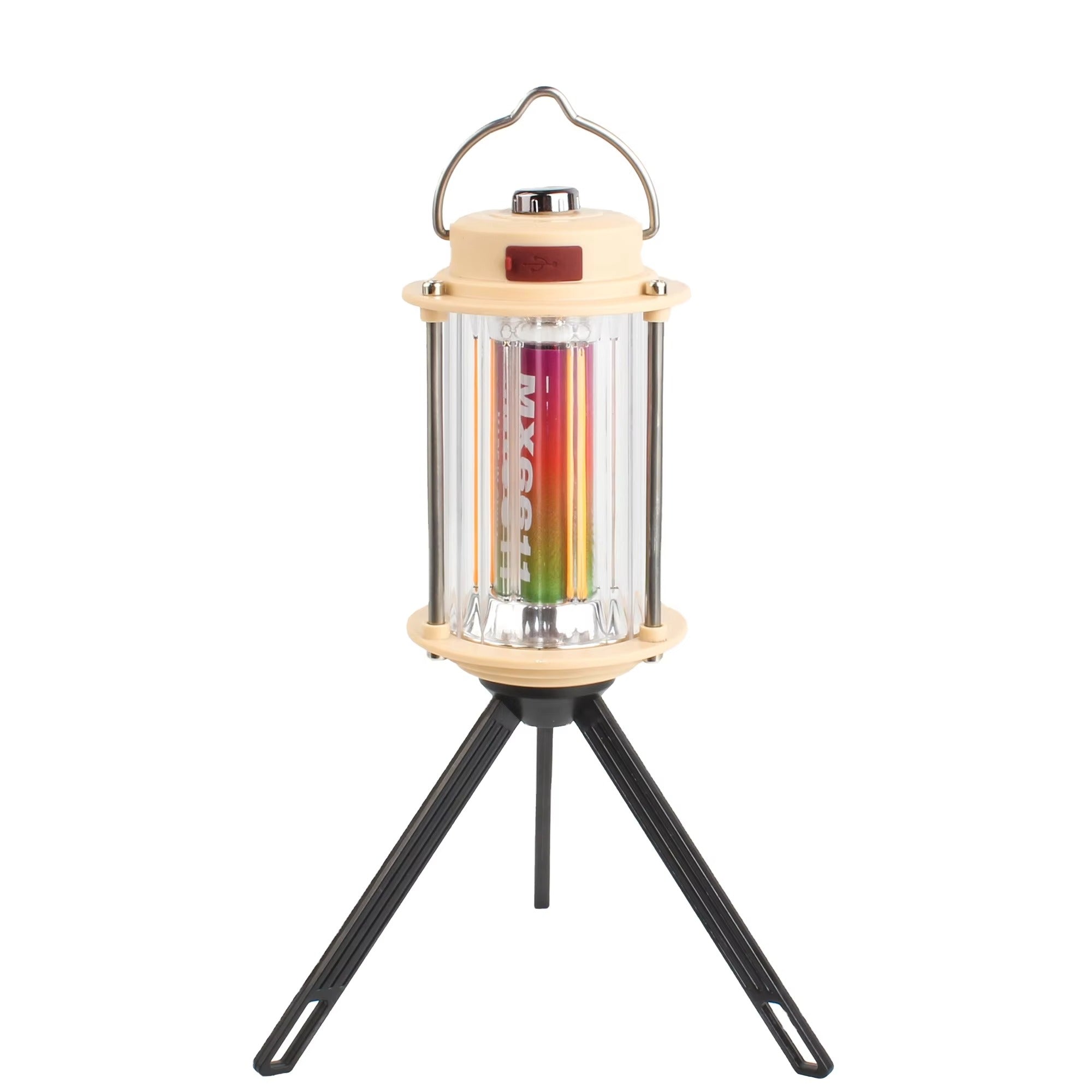 MX6611 Stepless Dimmable LED Camping Light �Portable Rechargeable Outdoor Lantern with Tripod Stand