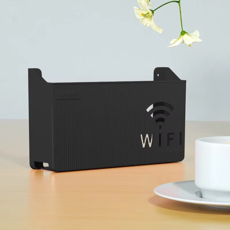 WiFi Router Shelf &amp; Cable Organizer �Wall-Mount ABS Plastic Storage Box for Routers, Power Strips &amp; Cables (Random Colors)