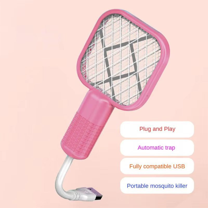 Mini USB Rechargeable Mosquito Racket with UV Light �Portable Electric Bug Zapper &amp; Fly Swatter for Indoor/Outdoor Use, Home, Office, Travel &amp; Camping