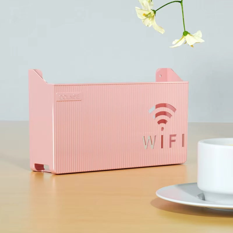 WiFi Router Shelf &amp; Cable Organizer �Wall-Mount ABS Plastic Storage Box for Routers, Power Strips &amp; Cables (Random Colors)