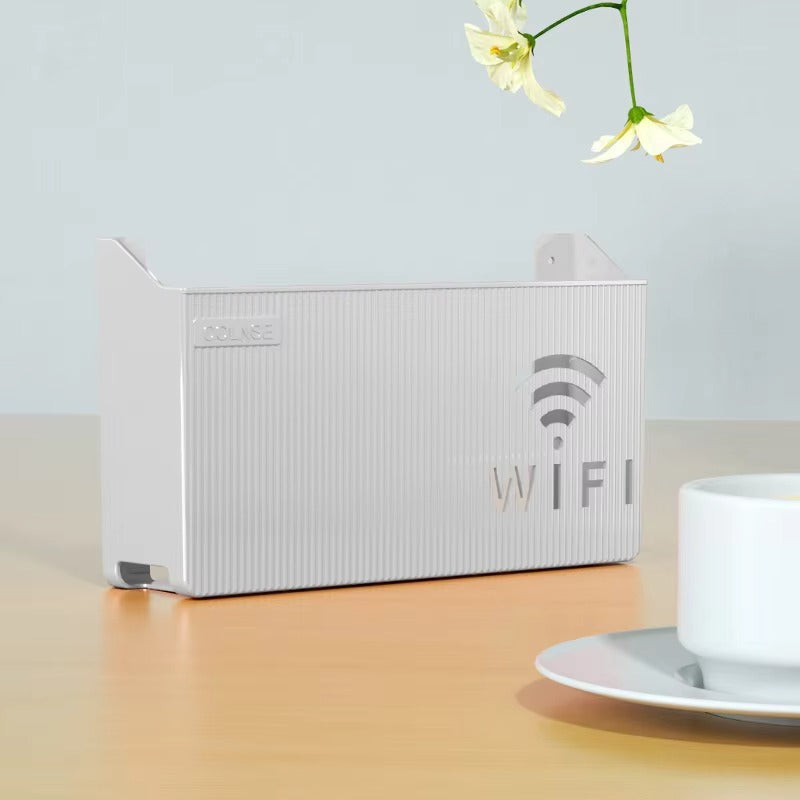 WiFi Router Shelf &amp; Cable Organizer �Wall-Mount ABS Plastic Storage Box for Routers, Power Strips &amp; Cables (Random Colors)