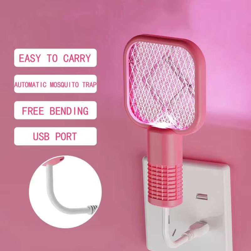 Mini USB Rechargeable Mosquito Racket with UV Light �Portable Electric Bug Zapper &amp; Fly Swatter for Indoor/Outdoor Use, Home, Office, Travel &amp; Camping