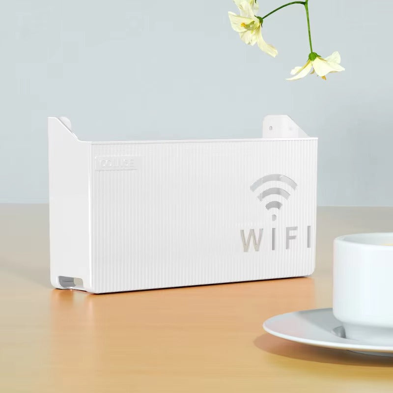 WiFi Router Shelf &amp; Cable Organizer �Wall-Mount ABS Plastic Storage Box for Routers, Power Strips &amp; Cables (Random Colors)