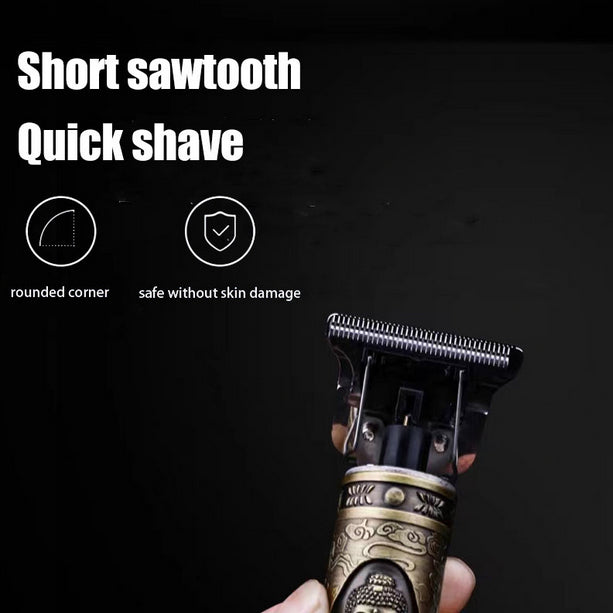 (plastic body) Vintage T9 Hair Trimmer Cordless Professional Hair Clippers Electric Trimmers For Men Metal head (random color)