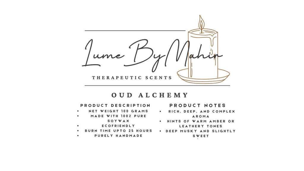 Oud Alchemy Candle | Every Flicker Tells a Tale �Handmade Amber &amp; Musk Soy Wax Candle - 100gram