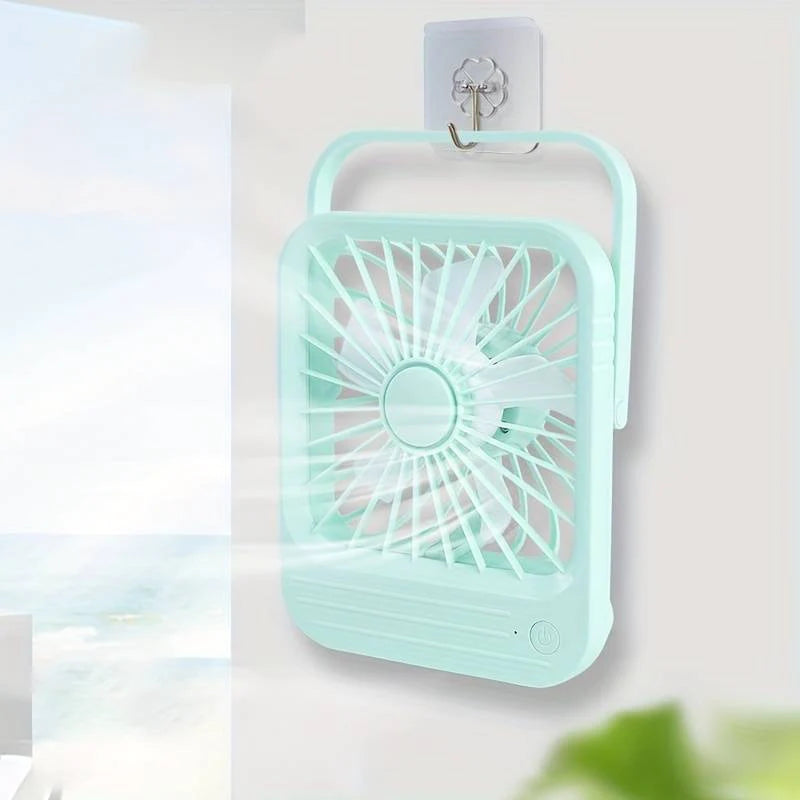 Quite Hanging Desk Fan, Mini USB Rechargeable Fan, Quiet Mini Desktop Cooling Fan for Indoor Outdoor(random color )