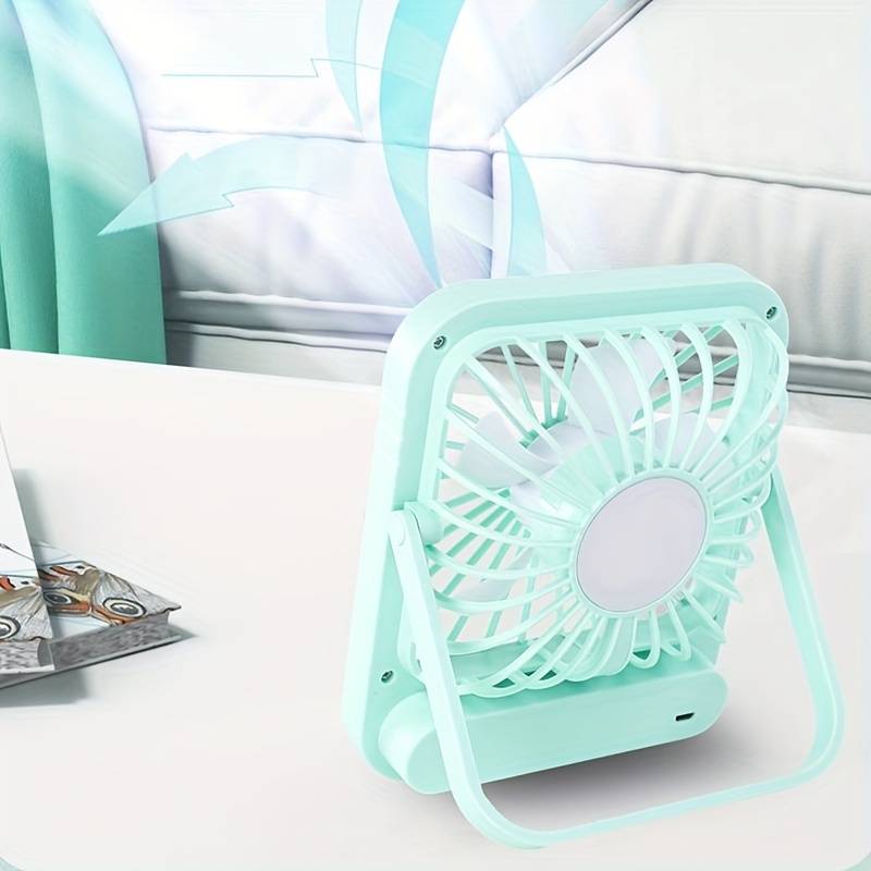 Quite Hanging Desk Fan, Mini USB Rechargeable Fan, Quiet Mini Desktop Cooling Fan for Indoor Outdoor(random color )