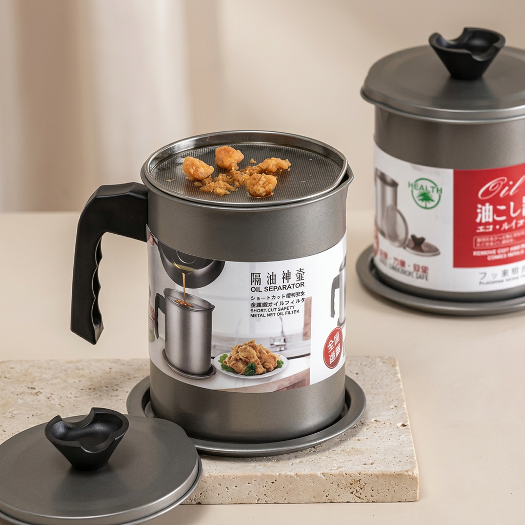 Stainless Steel Strainer Oil Pot 1.4L Pakistan