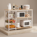 3 Layer Kitchen Rack Black White Iron