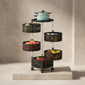 5-Tier Rotating Fruit Basket Black Kitchen Storage