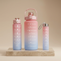 3 Pcs Gradient ABS Water Bottles 500ml Leak Proof