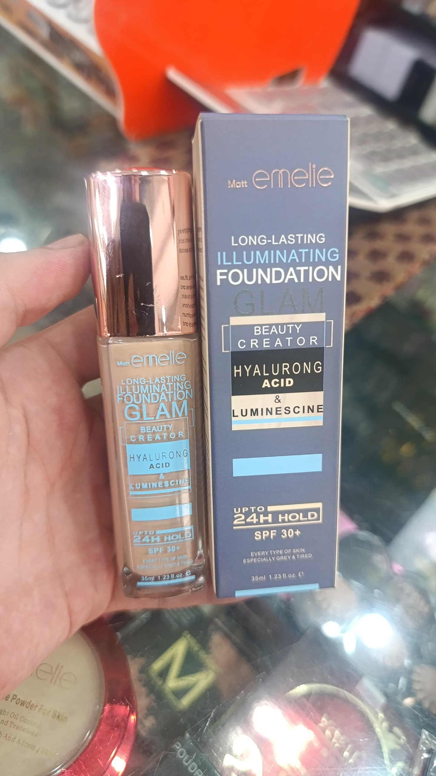 Emelie Cosmetics Infallible 24H Fresh Wear Foundation �Natural Matte Finish, Long-Lasting, Waterproof, Sweat &amp; Heat Proof with SPF 25 - Natural light