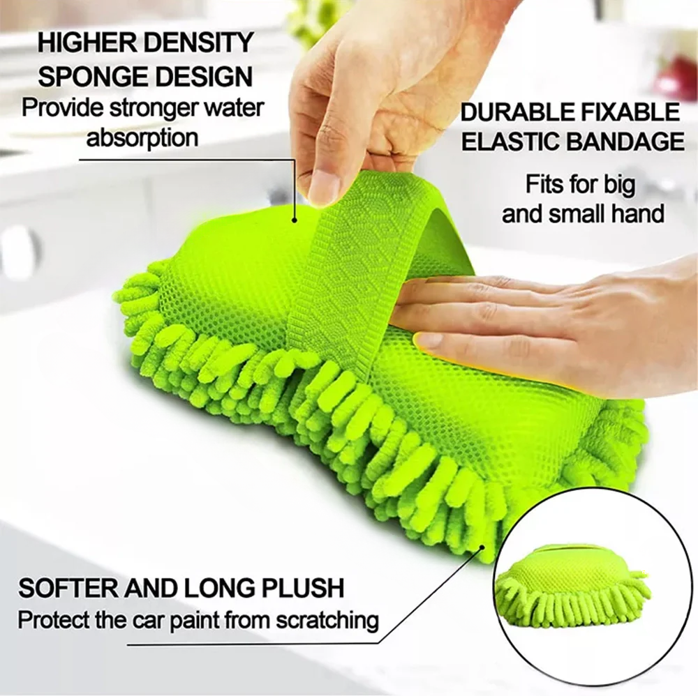 Spounge Fiber | Microfiber Wash Sponge Car Wash Sponge  Microfiber Wash Mitt Scratch Free, Ultra Absorbent Microfiber Mitt for Cars, Trucks, SUV, Boat,Bicycle &amp; Motorcycle (Random color)