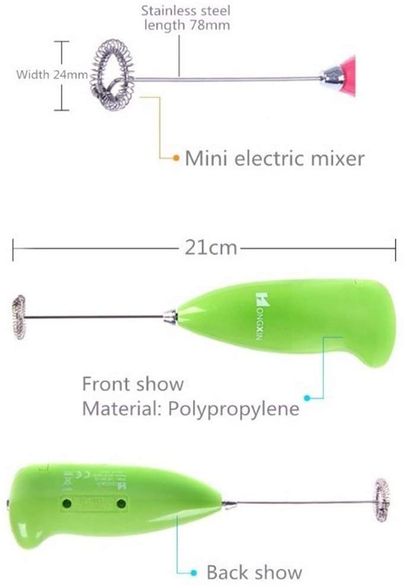 Electric Egg Beater Milk Drink Coffee Whisk Mixer Foamer Mini Handle Stirrer Practical Cooking Tool Kitchen Cell Operated (Mix/Random Color) - pack of 1