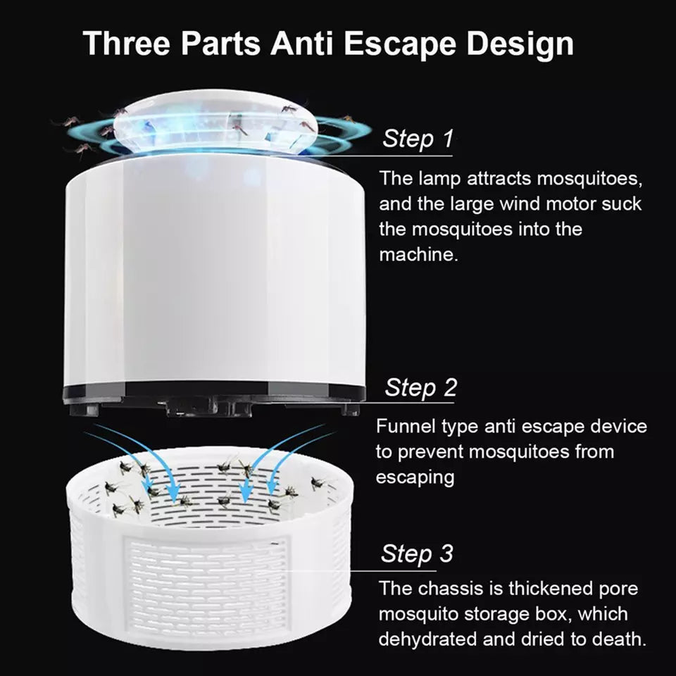 Mosquito Trap with Killer Lamp | Eco Friendly Chemical Free USB Connected UV LED Light Fly Bug Di-Speller with Suction Fan Repellent Lamp (Random color)