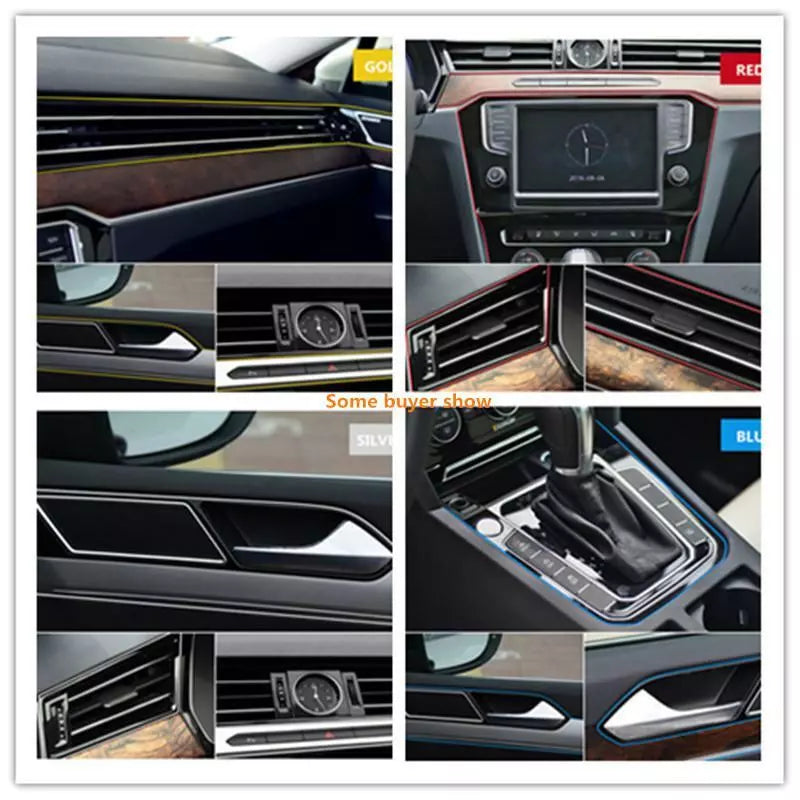 5Meter Cars Auto Accessories Dashboard Car Styling Interior Decoration Strips Molding Trim ( Red Color