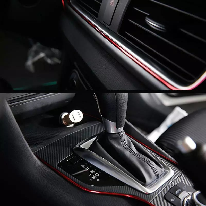 5Meter Cars Auto Accessories Dashboard Car Styling Interior Decoration Strips Molding Trim ( Red Color