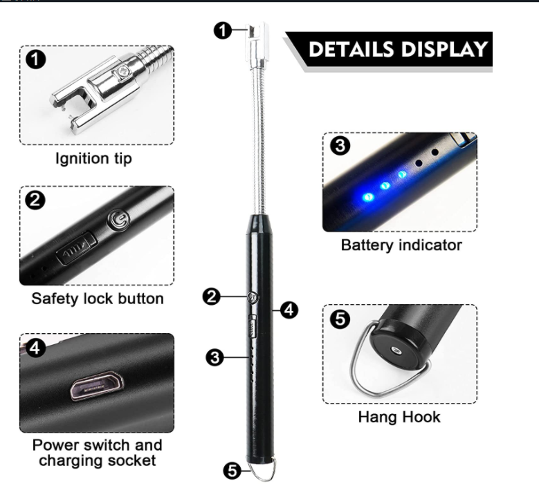 Arc Lighter With Usb Charging,flameless Windproof,led Battery – photo 5