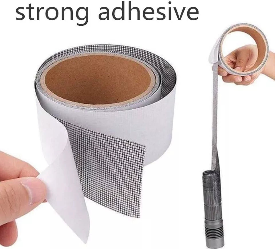 Mesh Roll Tape Window Screen Repair Patch �Strong Self-Adhesive Fiberglass Mesh, Easy DIY Screen Repair Tape for Windows &amp; Doors (2 Meter)