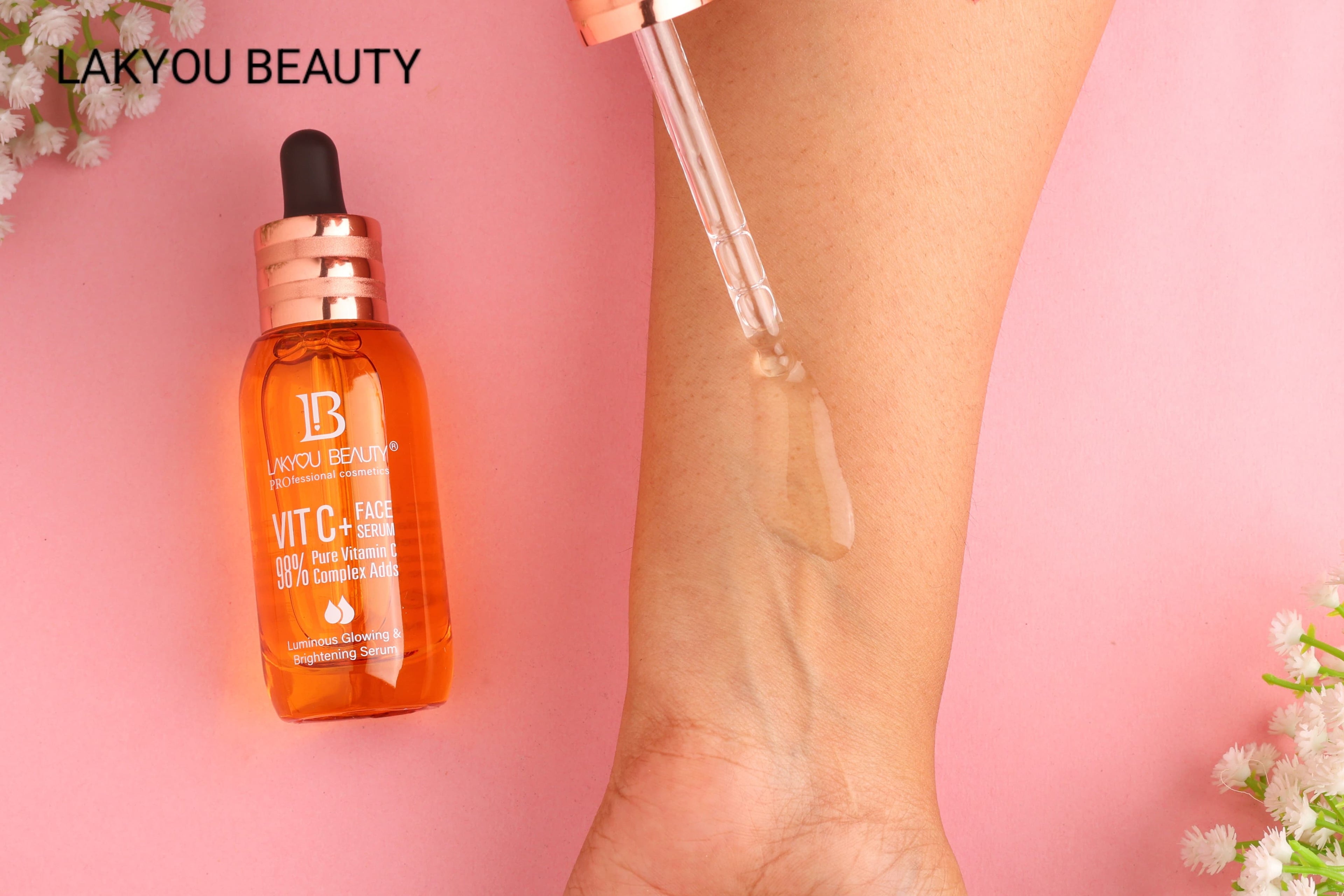 Lakyou Beauty Vitamin C Face Serum �98% Pure Vitamin C Complex for Luminous Glow, Brightening, Firming &amp; Repairing, 50ml