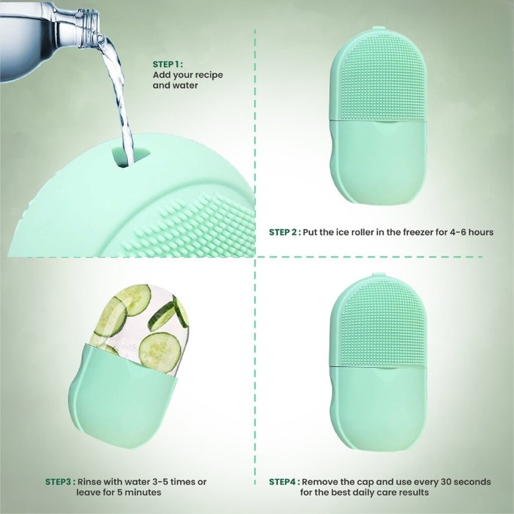 Silicone Cleansing Ice Lattice | Ice Roller Facial Massage | Ice Cube Roller with Scrub - Random color